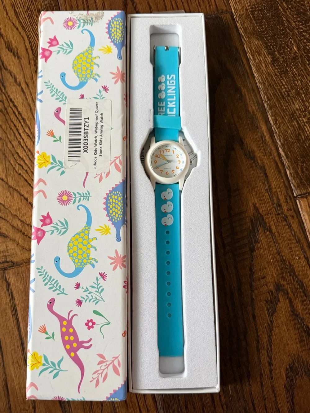 NWT JUBOOS Kids Blue Silicone Strap Watch with Cute Graphics